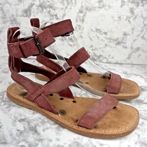 Free People Maroon Multi-Strap Sandals